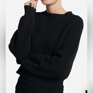 Lune Active Pink orchid Percy knitted Cropped sweater cotton wide sleeve luxe M